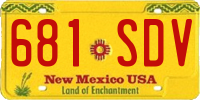 NM license plate 681SDV