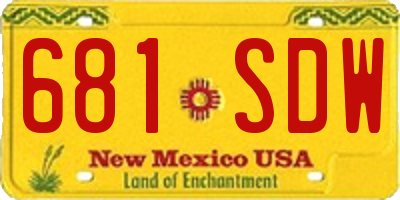 NM license plate 681SDW