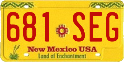 NM license plate 681SEG