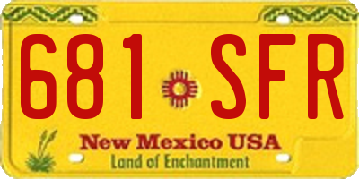 NM license plate 681SFR