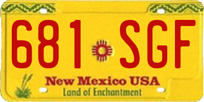 NM license plate 681SGF