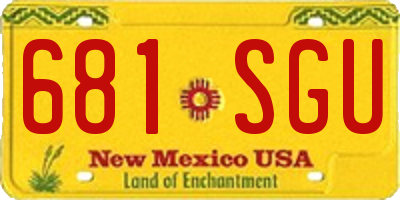 NM license plate 681SGU