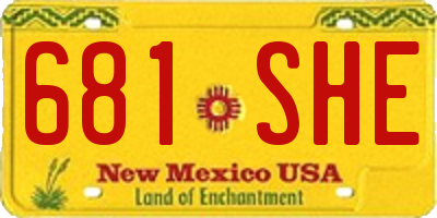NM license plate 681SHE