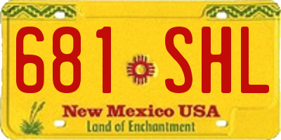 NM license plate 681SHL