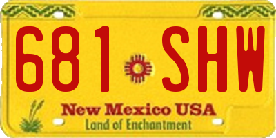 NM license plate 681SHW