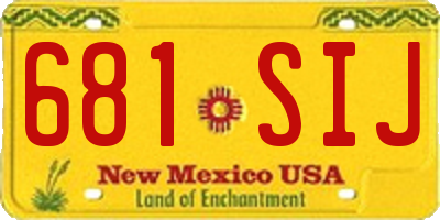 NM license plate 681SIJ