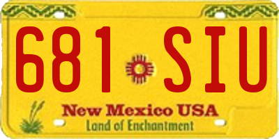 NM license plate 681SIU