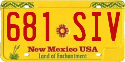 NM license plate 681SIV