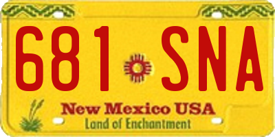 NM license plate 681SNA