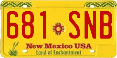 NM license plate 681SNB