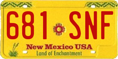 NM license plate 681SNF