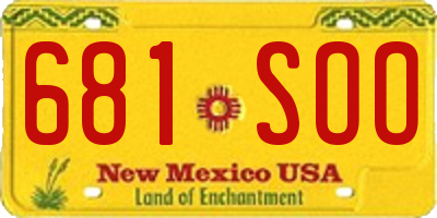 NM license plate 681SOO