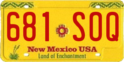 NM license plate 681SOQ