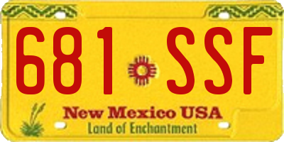 NM license plate 681SSF