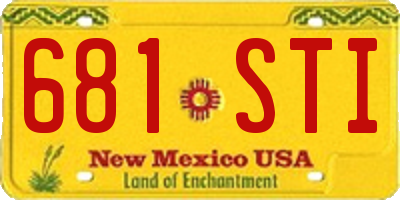 NM license plate 681STI