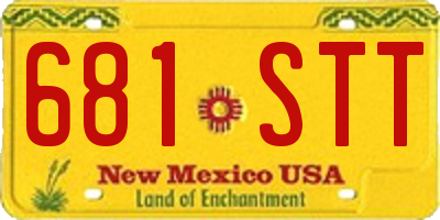 NM license plate 681STT