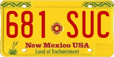 NM license plate 681SUC