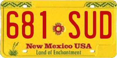 NM license plate 681SUD