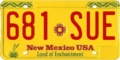NM license plate 681SUE