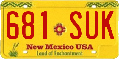 NM license plate 681SUK