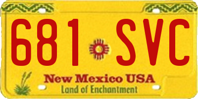 NM license plate 681SVC