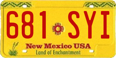 NM license plate 681SYI