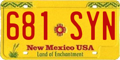NM license plate 681SYN
