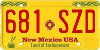 NM license plate 681SZD