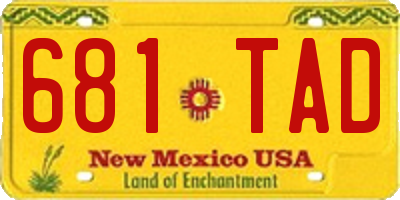 NM license plate 681TAD