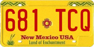 NM license plate 681TCQ