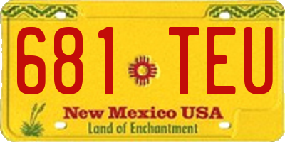 NM license plate 681TEU