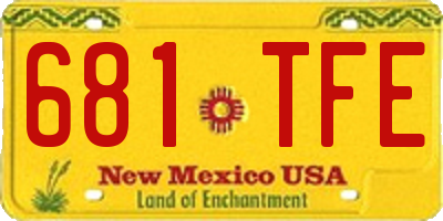 NM license plate 681TFE