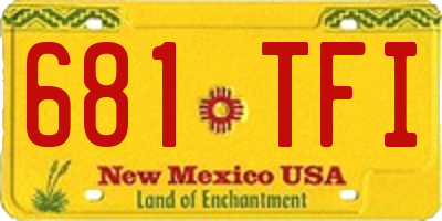 NM license plate 681TFI