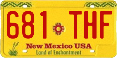 NM license plate 681THF