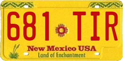 NM license plate 681TIR