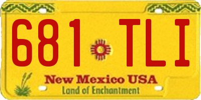 NM license plate 681TLI