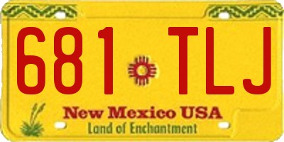NM license plate 681TLJ