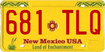 NM license plate 681TLQ
