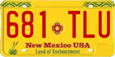 NM license plate 681TLU