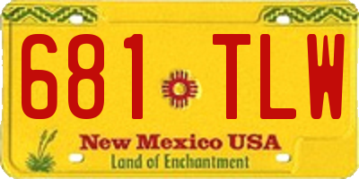 NM license plate 681TLW