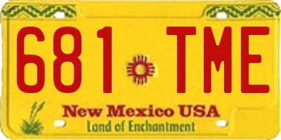 NM license plate 681TME
