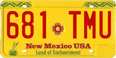NM license plate 681TMU