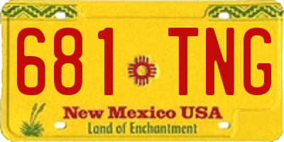 NM license plate 681TNG