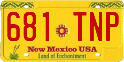 NM license plate 681TNP