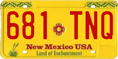 NM license plate 681TNQ