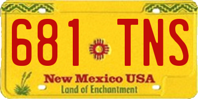 NM license plate 681TNS
