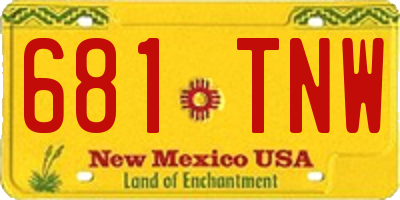 NM license plate 681TNW