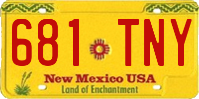 NM license plate 681TNY