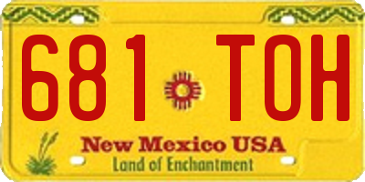 NM license plate 681TOH