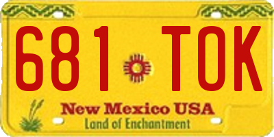 NM license plate 681TOK